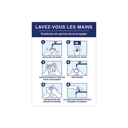 Handwashing Notice Label - 8 1 / 2 x 11 (French)