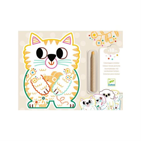 Coloring to reveal - Pets 18 months