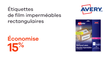Etiquettes de film impermeables rectangulaires